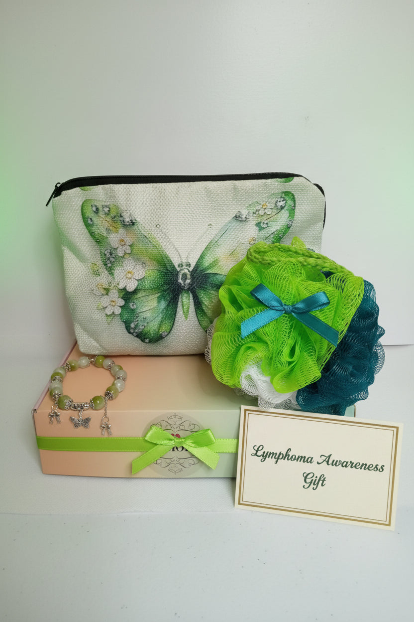 Lymphoma Awareness Green Bracelet Gift Set