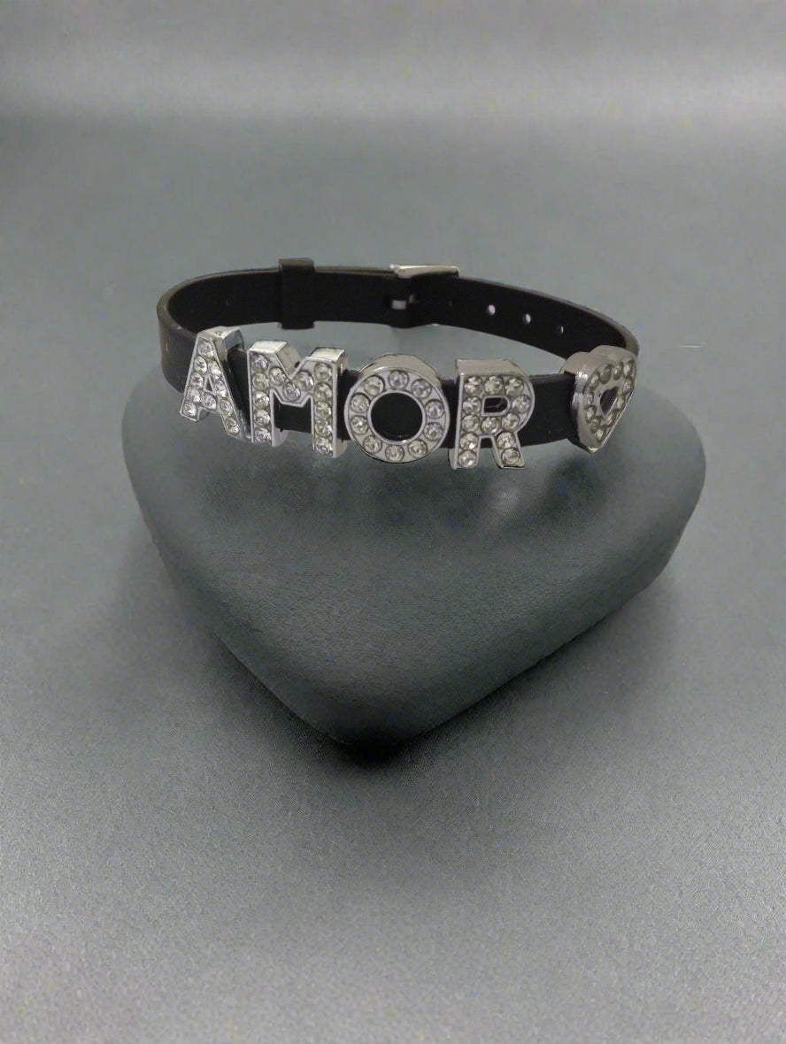 Amor Love Set — Rhinestone Heart Sunglasses & Bracelet