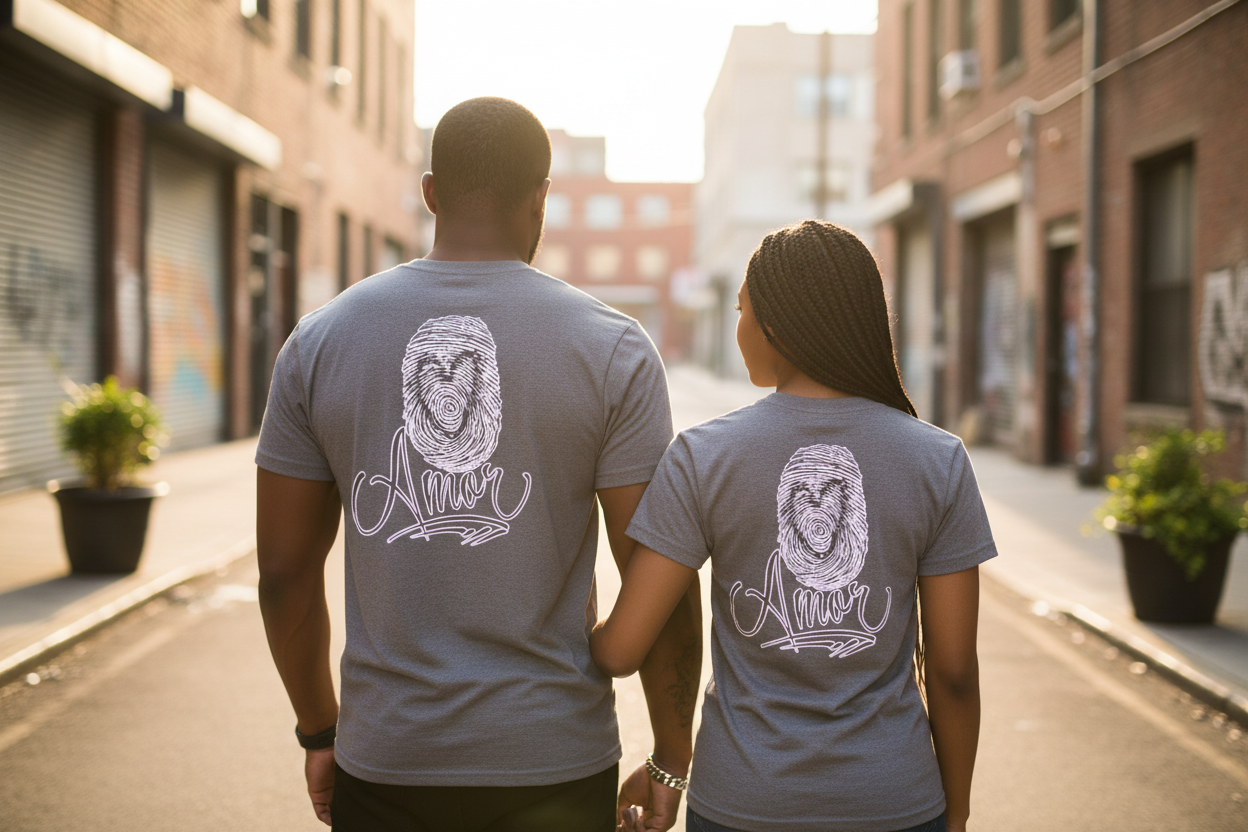 African American Couple Amor Tee