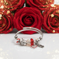 Amor Love & Faith Cable Bangle - Red Roses Glam