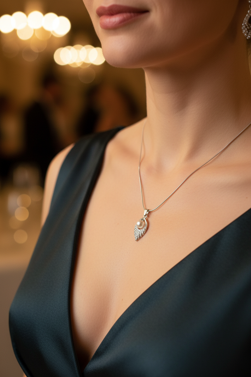 Amor Silver Pearl Necklace - Taylor's Moment