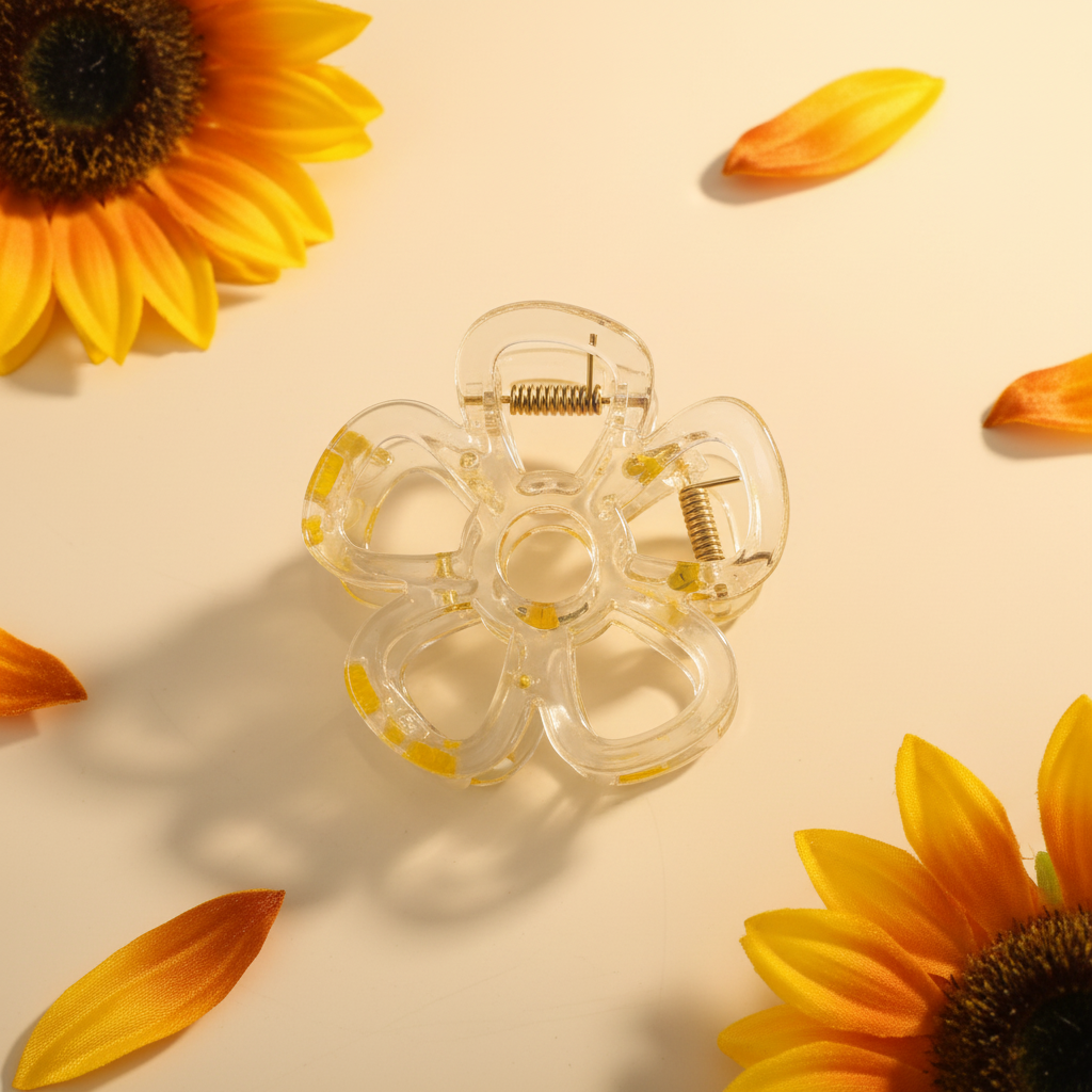 Hidden Disabilities Yellow Flower Hair Clip Enhanced