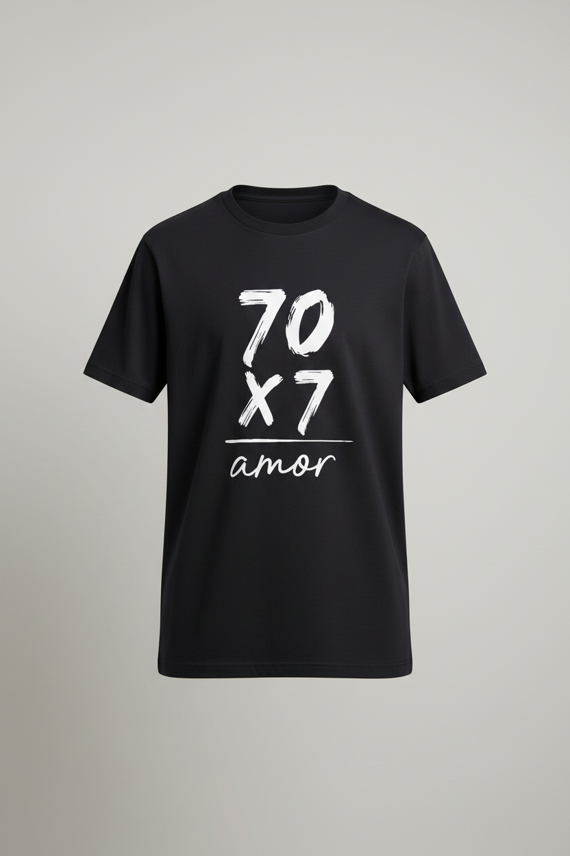 Clean product shot of 70x7 Amor Tee
