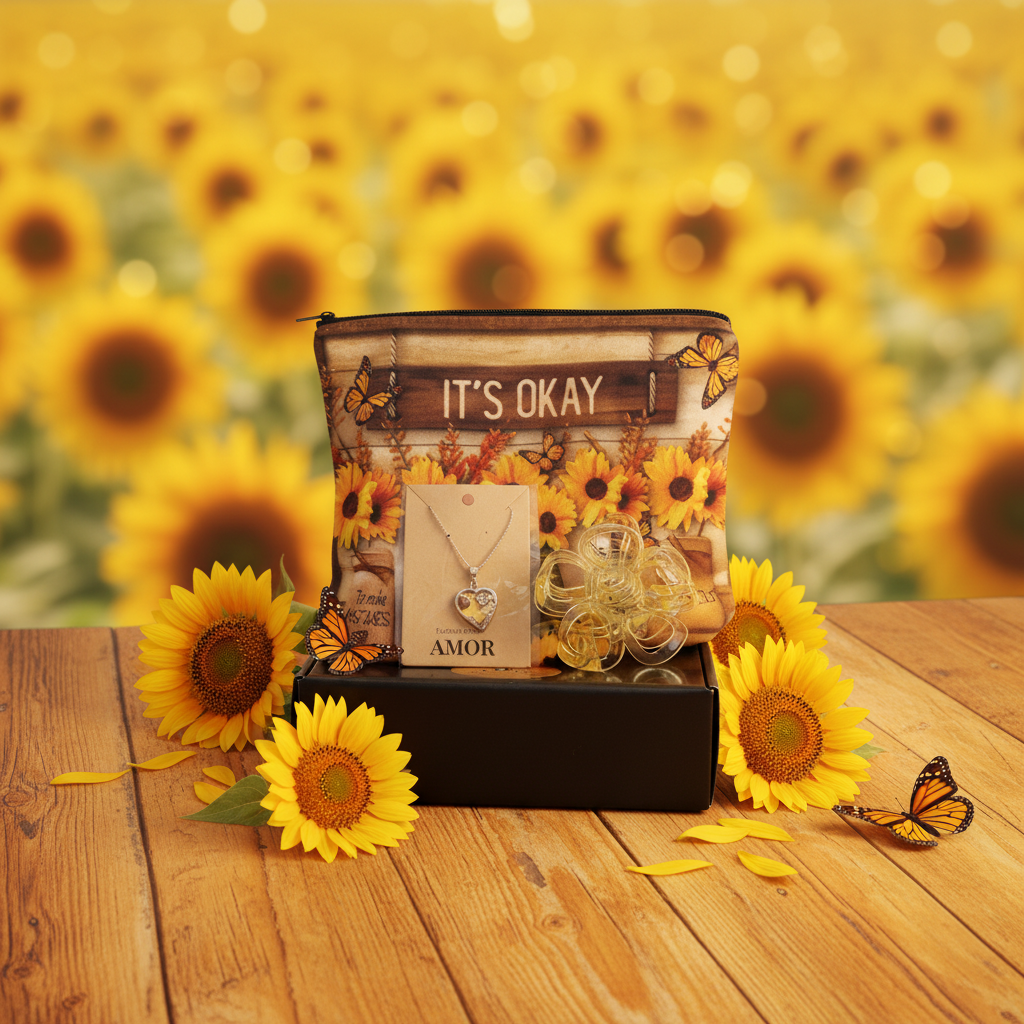 Hidden Disabilities Sunflower gift set golden hour boutique display