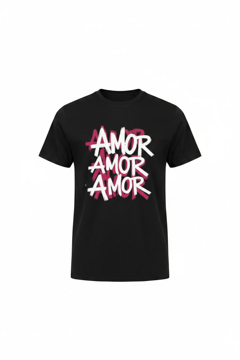 Amor Graffiti Tee on clean white background