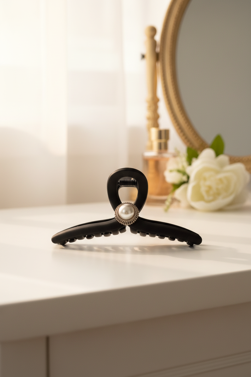 Pearl Embellished Hair Clip - Luxury Vanity Display